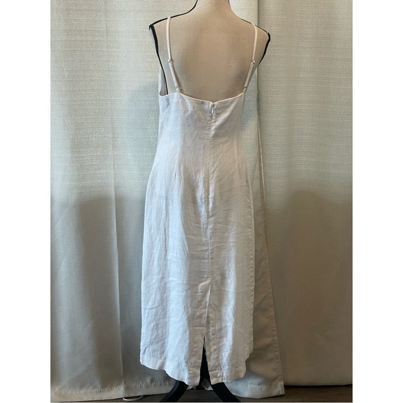 MADEWELL Goldie Midi Dress 100% Linen White Sleeveless Slit Size 6 NWT - Picture 5 of 10